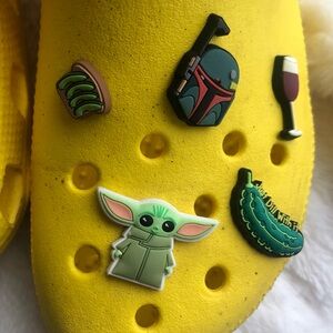 Crocs, yellow 8.5 with buttons